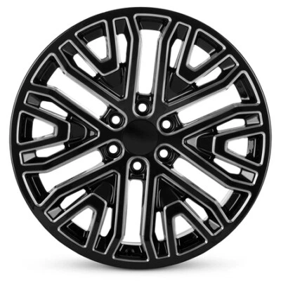 New Wheel For 2019-2024 GMC Sierra 1500 22 Inch Black Alloy Rim - Image 1 of 4