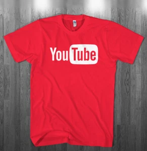 YouTube logo T-shirt You Tube broadcast youtuber Red Shirts Adult Kids sizes - Picture 1 of 2