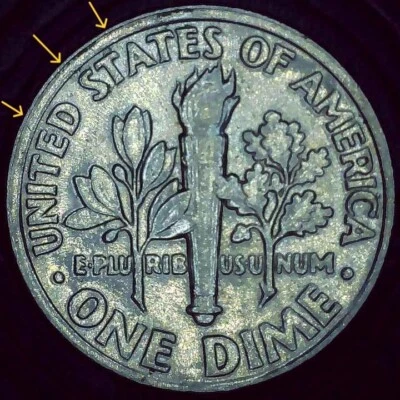 1997 P Dime error collar clash - Image 1 of 4