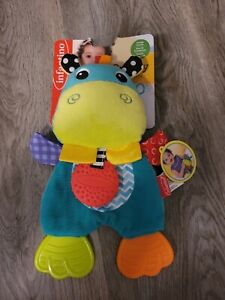 Infantino - Cuddly Teether hippo |Baby Teething Toy|