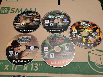 Playstation 2 PS2 Lot Of 5 Ghost Recon, Medal Of Honor, Call Of Duty 2 Plus - Image 1 of 4