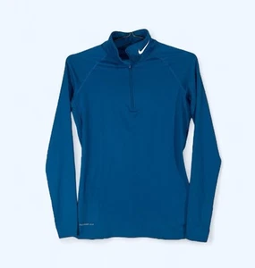 Nike Running Womens Medium Quarter Zip Pullover Activewear Blue - Picture 1 of 8
