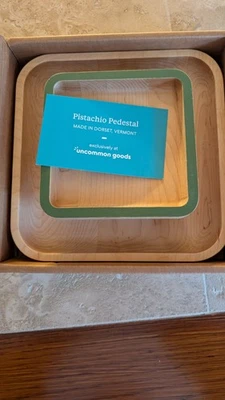 Pistachio Pedestal - 2 Tier Bowl - Uncommon Goods - Dorset Vermont - Image 1 of 4