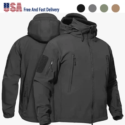 Mens Tactical Jacket Military Waterproof Coat Soft Shell Work Windbreaker Jacket - Image 1 of 4