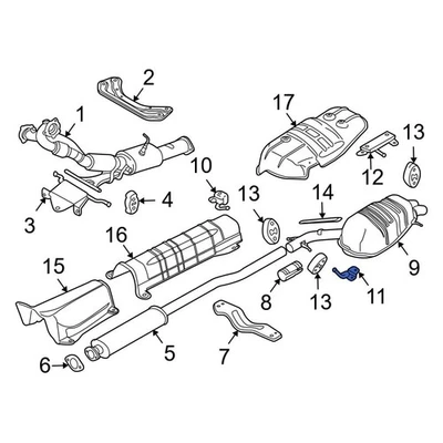 For Volvo XC90 2003-2014 Volvo 8638498 Front Left Exhaust Muffler Bracket - Image 1 of 4