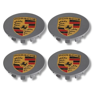 Alufelgen Nabendeckel Nabe Porsche Macan Panamera Cayenne grau 76mm x4 - Bild 1 von 12