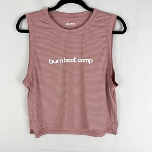 Burn Boot Camp Women's Striped Athletic Workout Tank Top Size L - Flaw - Picture 1 of 7