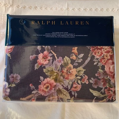 Nueva funda nórdica Ralph Lauren Elyse completa/queen solo berenjena púrpura floral oscuro Foto 1 de 4