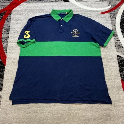 Ralph Lauren Polo Shirt 4XLT 4XL XXXXL 4X Tall Blue Big Pony Crest RLPC 3 Rugby - Image 1 of 4