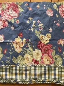 VTG Waverly Garden Room Fabric Valance Heirloom Collection Blue Floral Cottage - Picture 1 of 8