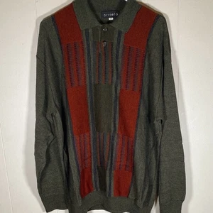 Suéter Vintage Orvieto Mezcla Lana Cuarto Botón XL Hecho en Canadá - Imagen 1 de 11