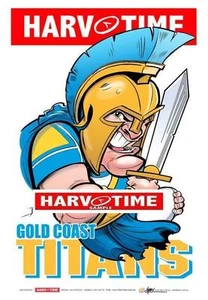 Gold Coast Titans Mascot Limited Edition Harv Time Print Paul Harvey - Picture 1 of 1