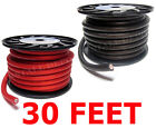 30 FT - PREMIUM 0 GAUGE RED POWER + BLACK GROUND WIRE CABLE 1/0 AWG CAR AUDIO