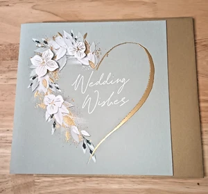 'Wedding Wishes' Elegant Wedding Card - Medium Size - Picture 1 of 3