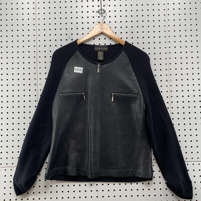 Classiques Entier Merino Wool Leather Jacket Womens XL Black Full Zip 20.5x24 - Image 1 of 4