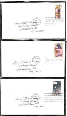 US SC # 3776-3780 Old Glory - Folk Art -. FDC . No Cachet - Image 1 of 2