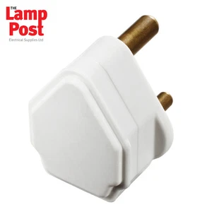 5A White Round 3 Pin Plug Top Unfused for Lighting, Lamps etc - BG PT5W - Picture 1 of 2