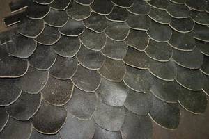 100 St. Rüstung Schuppen Schuppenrüstung Leder Antik braun Larp 35 oder 45 mm - Bild 1 von 8