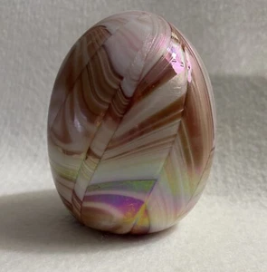 GIBSON 1984 Swirl Egg Paper Weight Art Glass - Picture 1 of 8