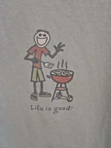 NWT LIFE IS GOOD MEN S/S  CRUSHER TEE "BBQ JAKE"....CHRISTMAS IS COMING! (S) - Picture 1 of 4