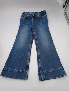 WRANGLER GIRLS KIDS MEDIUM WASH TROUSER LEG JEANS SIZE 4 REG ADJ WAIST 112328298 - Picture 1 of 8