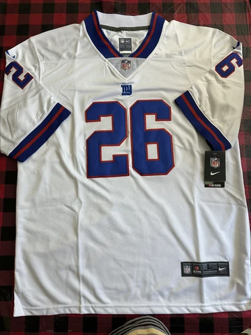 New York Giants Saquon Barley #26 White stitched Football jersey Mens Size L NWT Cover