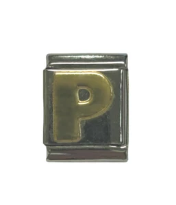 Nomination original BIG Modul P Charm Armband Edelstahl 18 Karat Gold Plate - Bild 1 von 2