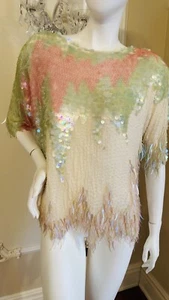 SWEE LO NEW YORK Sequin Beads Top Size M NWT - Picture 1 of 23