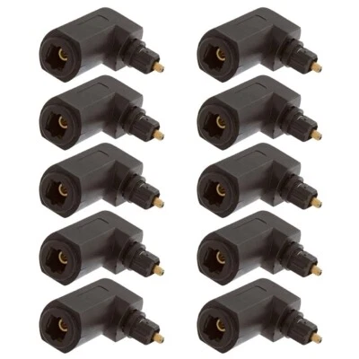 10x Toslink Female to Male 360 Degree Angle Fibre Optic Audio Cable Adapter - Image 1 of 3