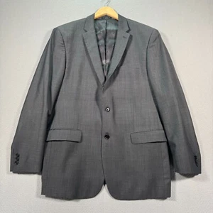 John Varvatos Blazer Men 46L Gray Wool Herringbone Sport Coat Solid Double Lined - Picture 1 of 18