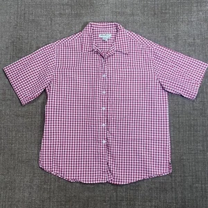 Camicia donna Eddie Bauer bottoni piccola cotone manica corta quadri rosso collo campeggio - Foto 1 di 12