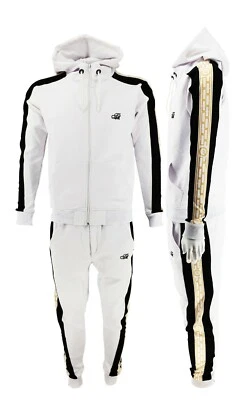 TiM Designer Slim Fit Urban Wear Tracksuit Zip Up Top & Matching Jogger 2pcs Set - Image 1 of 4