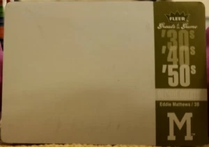 EDDIE MATTHEWS 2006 Fleer Greats of the Game PRINTING PLATE SP #1/1 of 1 Braves - Picture 1 of 2