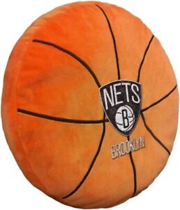  NORTHWEST NBA Brooklyn Nets Basketball Shaped 3D Pillow, 15" x 15" x 2", NEW