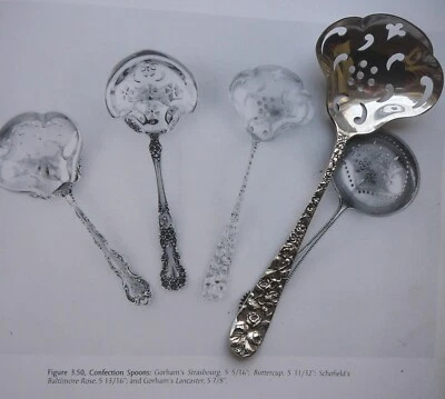 Ложка кондитерская Schofield BALTIMORE ROSE из чистого серебра с фантазийной спинкой без монограммы - Изображение 1 из 4