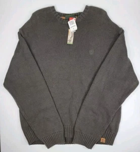 NWT Timberland Sweater Mens XXL 2XL Knit Pullover Cotton Crew Neck Heavy Gray - Picture 1 of 12