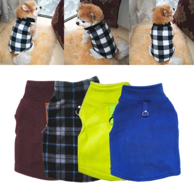 Small Pet Dog Warm Fleece Vest Clothes Coat Puppy Shirt Sweater Winter Apparel ∂ - Image 1 of 4