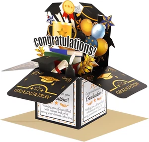 Graduation Pop up Card - 3D Graduation Card 2025 with Envelope Notecard Congratu - Picture 1 of 6