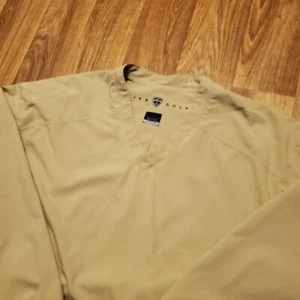 Nike Golf Windbreaker Jacket Men Large Tan Storm Fit Pullover Zip Pockets - Picture 1 of 7