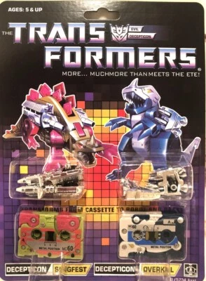 New Transformers G1 Decepticons Cassette Slugfest Overkill Reissue Box Set 80's - Image 1 of 4