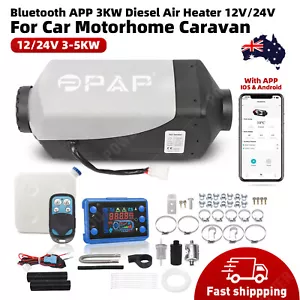 Air Diesel Heater 12V 5KW Caravan LCD Bluetooth Remote Motorhome Thermostat Tank - Picture 1 of 14