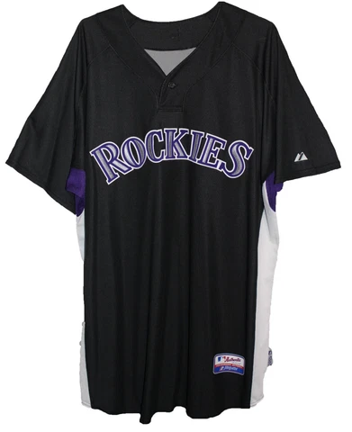 Colorado Rockies Majestic Cool Base Black Pullover Jersey Men's Size 52 Cover
