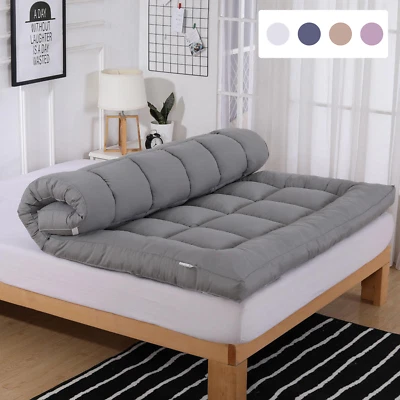 Soft Quilt Mattress Pad Topper Fitted Cooling Breathable Bed Protector Washable - Image 1 of 4