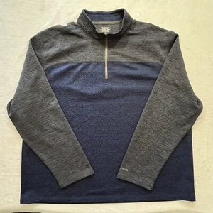 G.H. Bass & Co. Mens Size 2XL, 1/4 Zip Long Sleeve Blue & Gray Pullover - Picture 1 of 8
