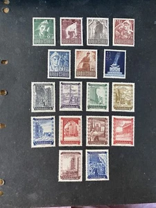 ÖSTERREICH, SCOTT # B218-B223 (6) + B224 + B226-B234 (10) 3-SETS HALBPOSTAL 1947 MVLH - Bild 1 von 2