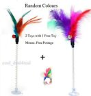 Cat Pet Toys Feathers Floor Suction cup Bell Teaser Buy 2 Get 1 toy Mouse FREE