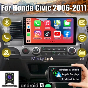 Android 13 Apple CarPlay GPS Navi Car Stereo Radio For Honda Civic 2006-2011 - Picture 1 of 15