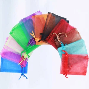 100 Pezzi Sacchetti con Coulisse per Caramelle Sacchetti Regalo Bambini Festa Sacchetti Organza - Foto 1 di 12