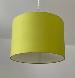 Lampshade Chartreuse Lime Green Poly Cotton Drum Light Shade - Picture 1 of 12