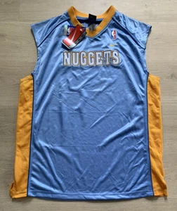New Vintage Nike NBA Denver Nuggets Powder Blue Shooting Shirt Jersey Sz Large - Picture 1 of 7